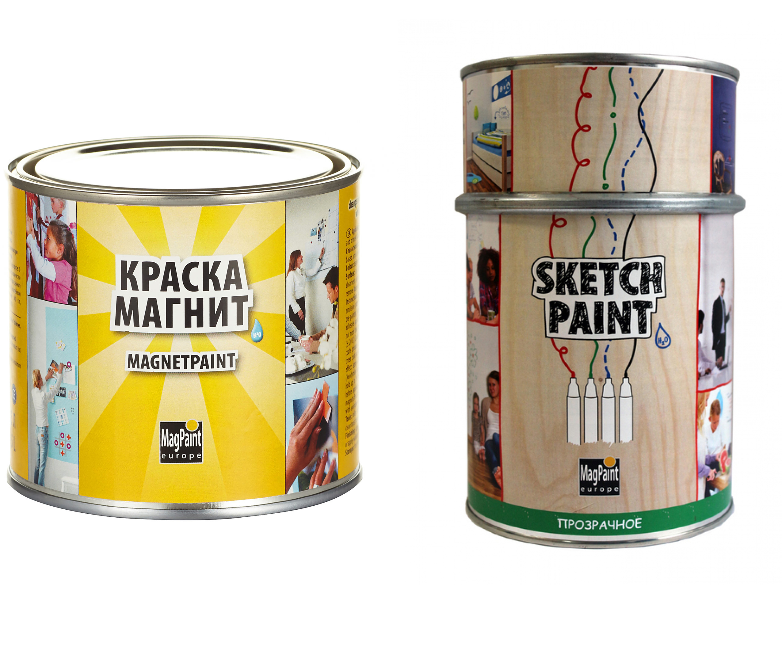 Набор магнитно-маркерной краски MagPaint для покрытия стены 1 кв. м. (прозрачный глянец)